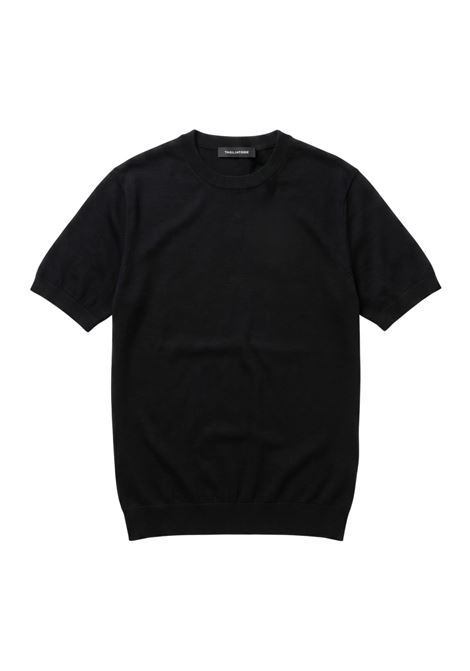 T-shirt in maglia Tagliatore nera in lino e cotone TAGLIATORE | T-shirt | JOSH GSE26-02099